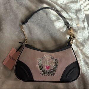 Pink velvet small juicy couture bag